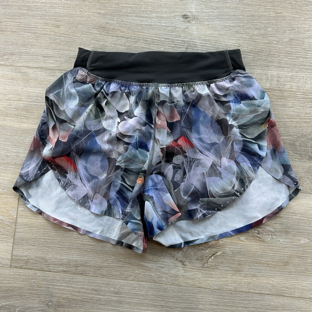 Lululemon 2 Fast Free Reflective HR Classic Fit Short 3" Floral Multi Print Grey